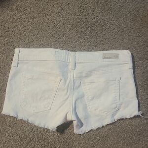 Ag Adriano Goldschmied White Distressed Jean Shorts